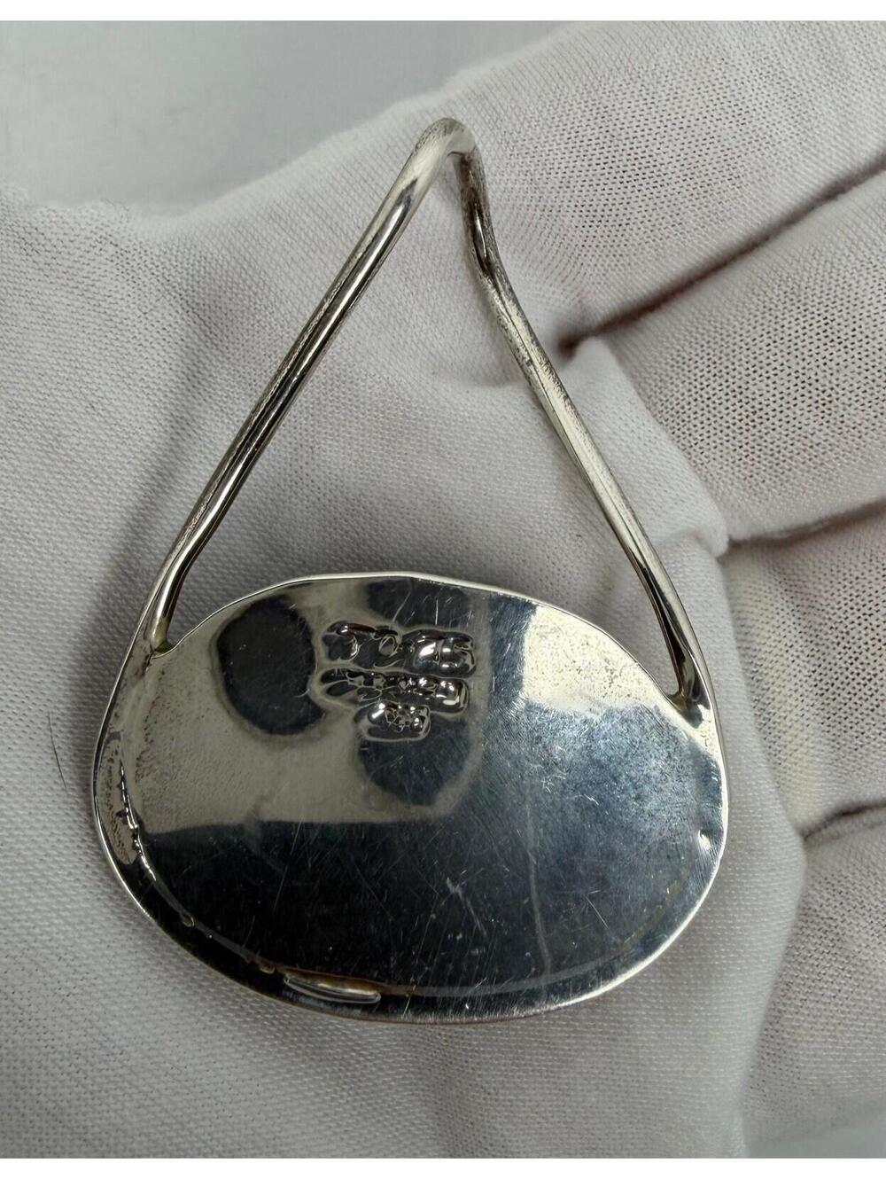 Vintage Taxco Mexico Pendant Sterling Silver Teal Turquoise TC-75 - Picture 8 of 14